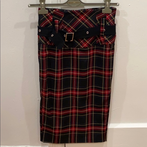 Tartan Belted Skirt - Picture 1 of 4
